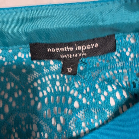 Teal Nanette Lepore Dress with lace detail - Picture 4 of 6
